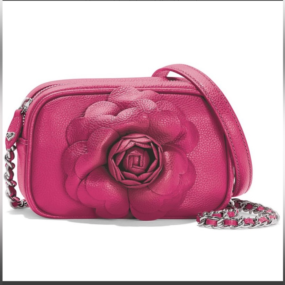 Brighton rosie mini camera bag punch pink pebble leather NWT H1507H